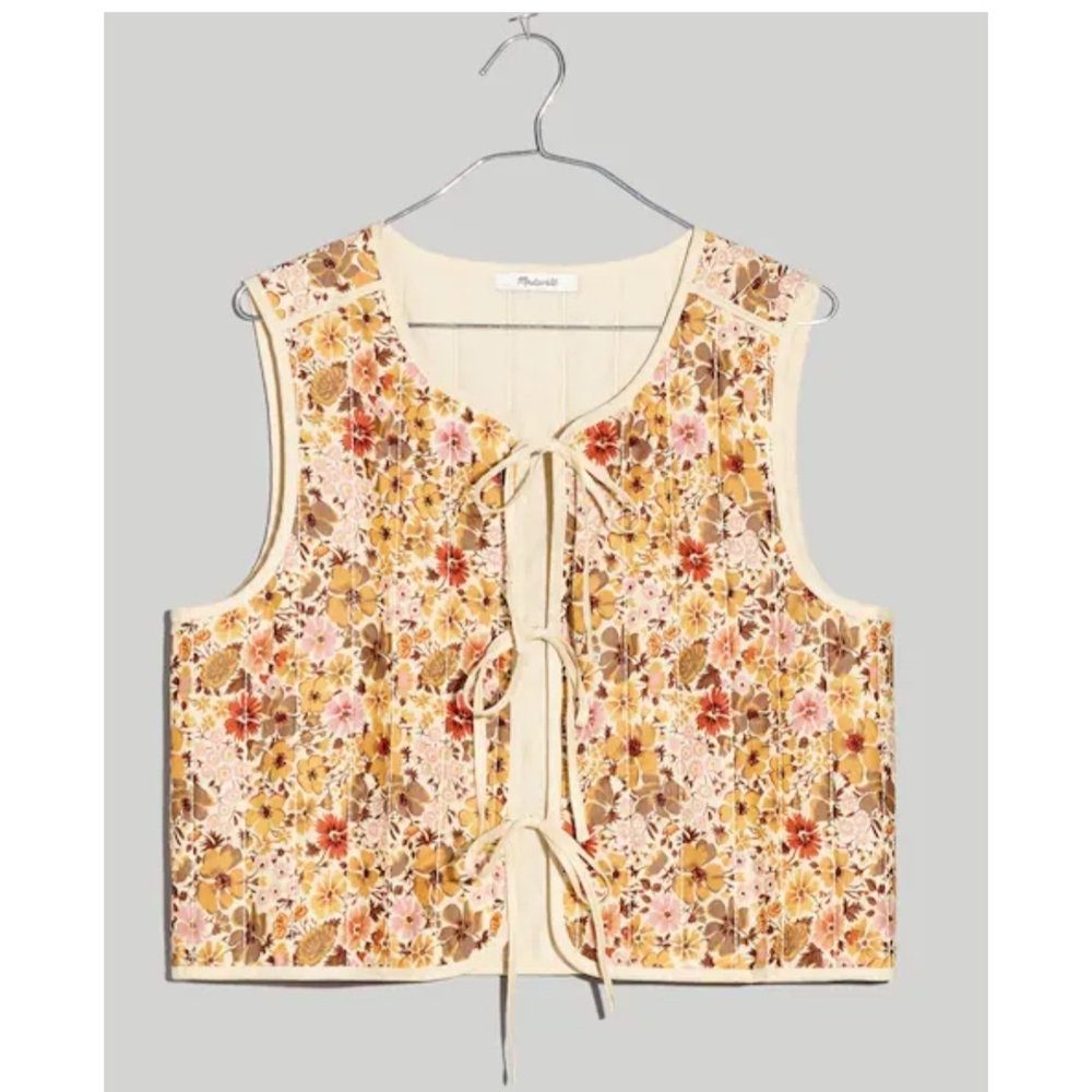 Madewell Reversible Tie-Front Vest Top in Flora Field